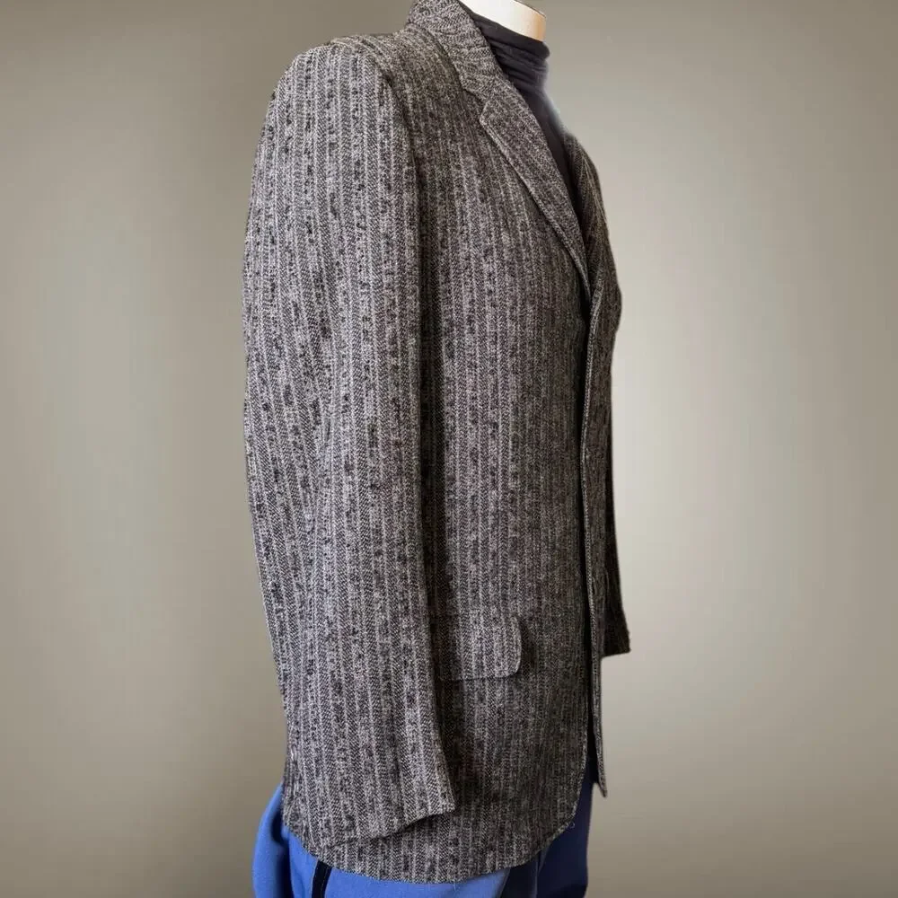 Vintage Harris Wool Tweed Blazer 38R Mod Jacket 1950s Grey 3 Button Sport Coat